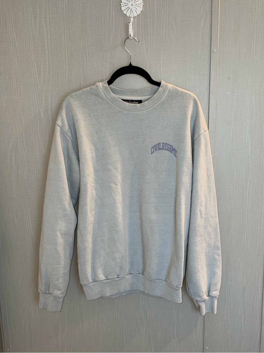 Civil Regime Sweatshirt Mens Size M Crewneck Embroidered Logo Gray